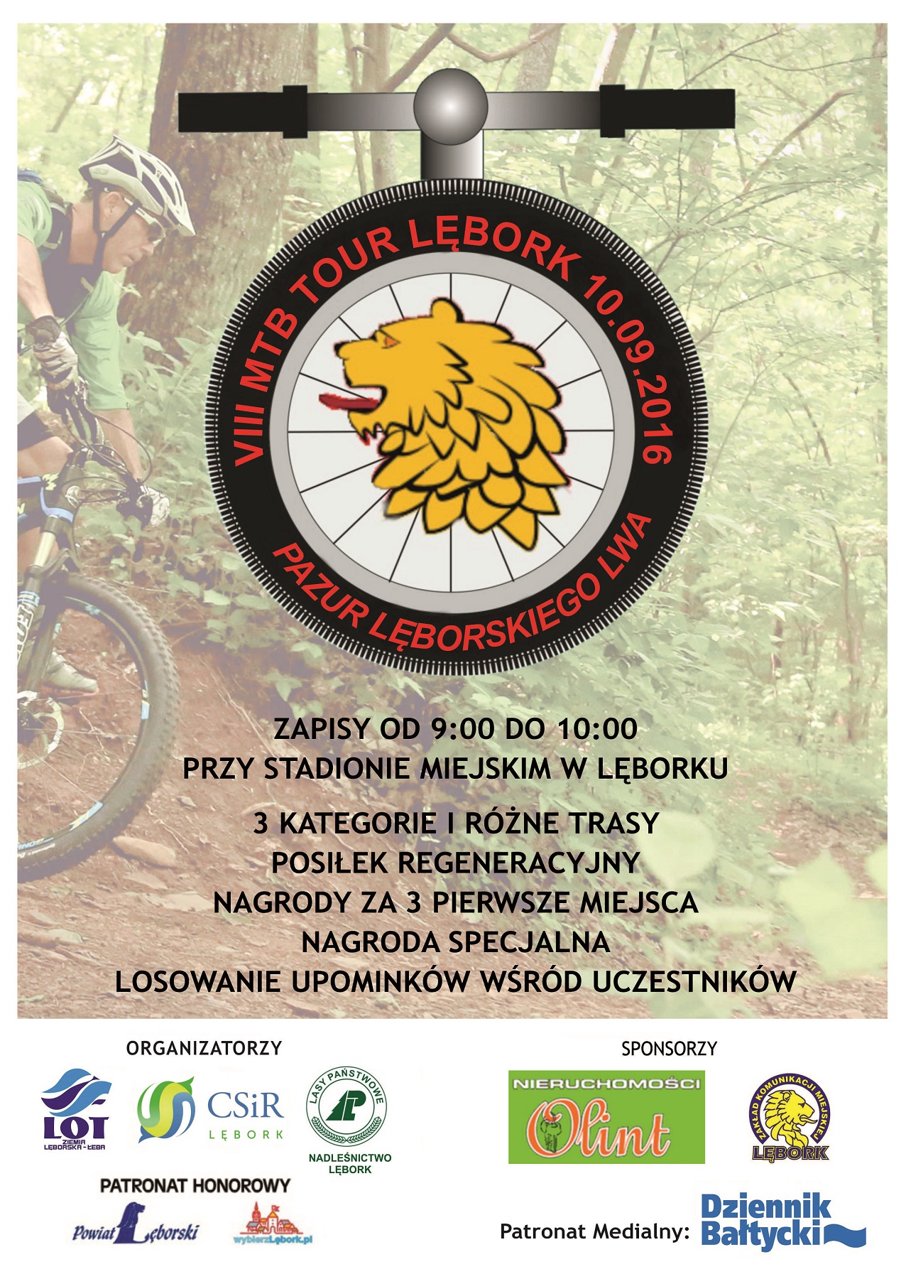 Zawody rowerowe VIII MTB TOUR LĘBORK "Pazur Lęborskiego Lwa"